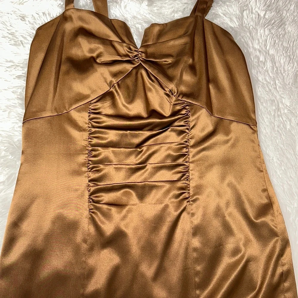 Newport News Bronze Sleek Evening Dress